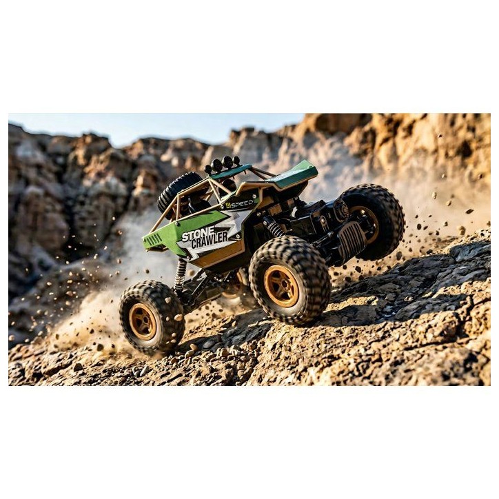 Voiture télécommandée tout-terrain - SILVERLIT - EXOST Stone Crawler 1:18 - 10 km/h - Effets lumineux - Batterie incluse
