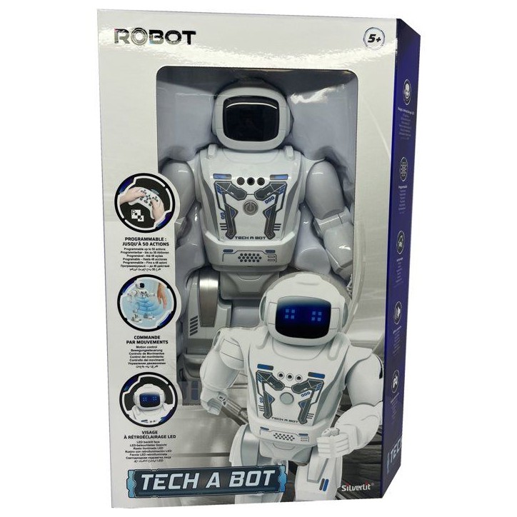 Robot programmable interactif - SILVERLIT - YCOO Tech A Bot - 40 cm - 50 actions programmables - Télécommandé