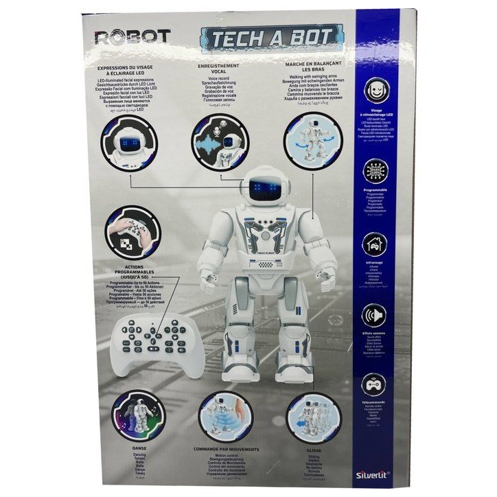 Robot programmable interactif - SILVERLIT - YCOO Tech A Bot - 40 cm - 50 actions programmables - Télécommandé