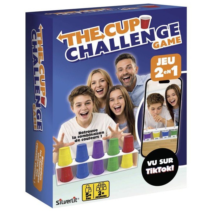 Jeu de société d'ambiance - SILVERLIT - The Cup Challenge - Défis de mémoire et rapidité - 2 joueurs et plus - Des 8 ans Jeu de société d'ambiance - SILVERLIT - The Cup Challenge - Défis de mémoire et rapidité - 2 joueurs et plus - Des 8 ans