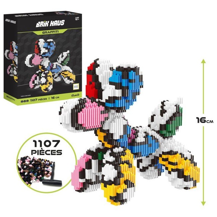 Jeu de construction décoratif - SILVERLIT - Brik Haus Chien Pop Art - Plus de 1200 pieces - Objet déco