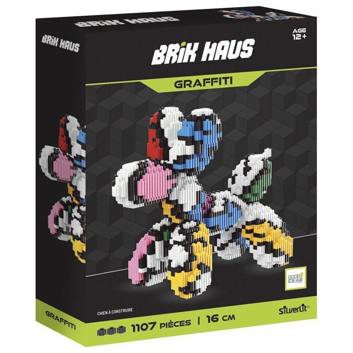 Jeu de construction décoratif - SILVERLIT - Brik Haus Chien Pop Art - Plus de 1200 pieces - Objet déco