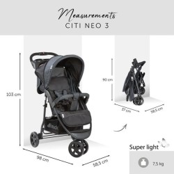 HAUCK - Poussette compacte - CITI NEO II - 3 roues - Caviar / Stone