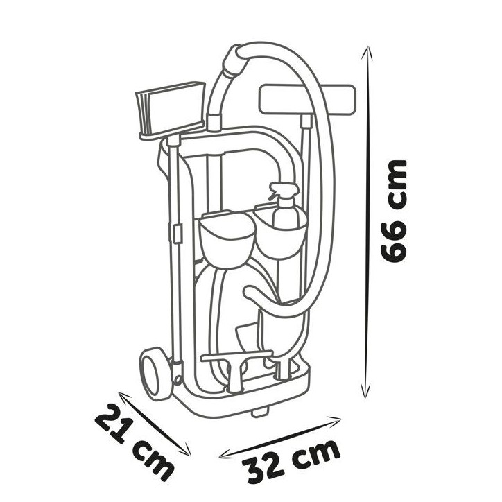 Smoby - Rowenta Chariot Ménage+ Aspirateur - Des 3 ans - Fabriqué en France