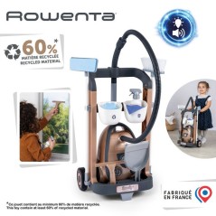Smoby - Rowenta Chariot Ménage+ Aspirateur - Des 3 ans - Fabriqué en