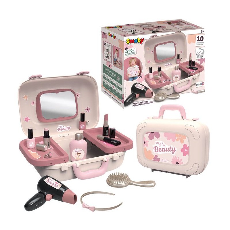 Smoby - My Beauty Vanity - Coiffure, Onglerie et Maquillage - 10 Acces