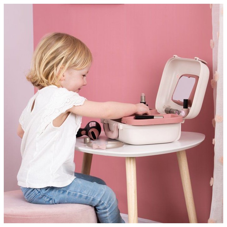 Smoby - My Beauty Vanity - Coiffure, Onglerie et Maquillage - 10 Accessoires Inclus + Miroir - Des 3 ans - Fabriqué en France