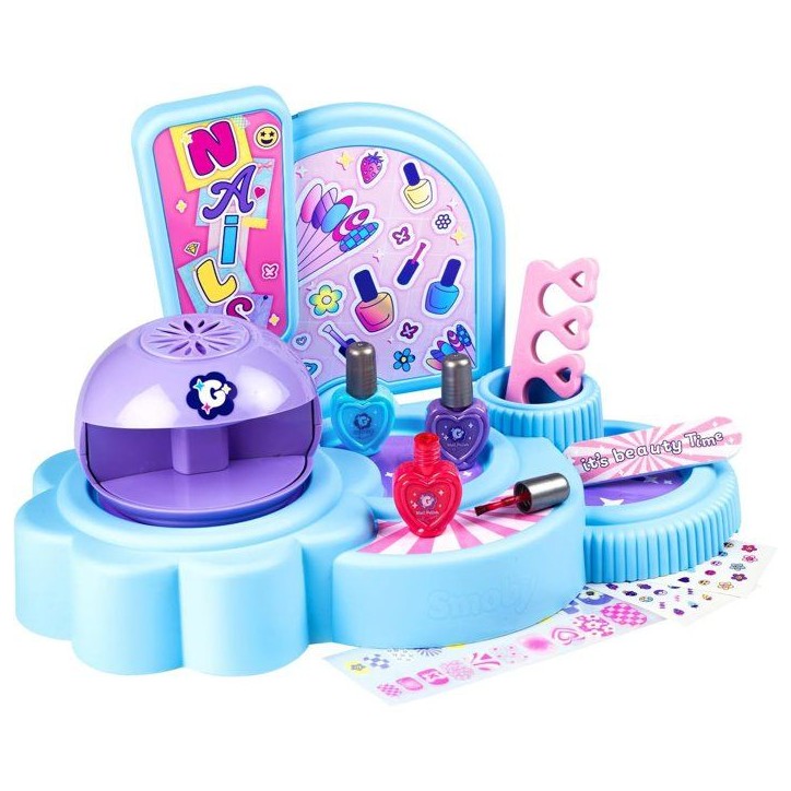 Smoby - Glam Nail Salon - Studio de Manucure Enfant - Seche-Ongles - 3 Vernis - Lime - Stickers et Accessoires - Des 6 ans Smoby - Glam Nail Salon - Studio de Manucure Enfant - Seche-Ongles - 3 Vernis - Lime - Stickers et Accessoires - Des 6 ans
