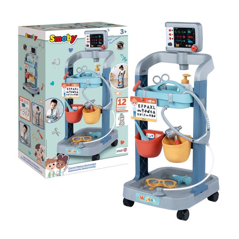 Smoby - Chariot Médical Électronique - Chariot Docteur Enfant - Sons