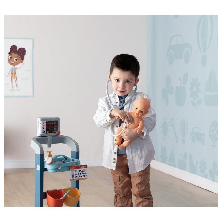 Smoby - Chariot Médical Électronique - Chariot Docteur Enfant - Sons Lumieres - 12 Accessoires - Des 3 ans - Fabriqué en Fran Smoby - Chariot Médical Électronique - Chariot Docteur Enfant - Sons Lumieres - 12 Accessoires - Des 3 ans - Fabriqué en Fran