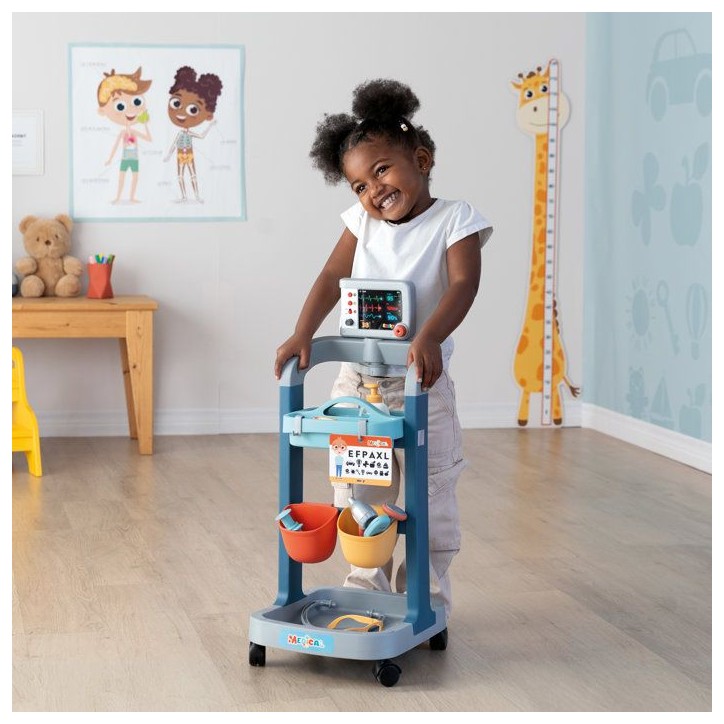 Smoby - Chariot Médical Électronique - Chariot Docteur Enfant - Sons Lumieres - 12 Accessoires - Des 3 ans - Fabriqué en Fran Smoby - Chariot Médical Électronique - Chariot Docteur Enfant - Sons Lumieres - 12 Accessoires - Des 3 ans - Fabriqué en Fran