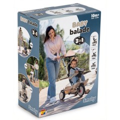 SMOBY - Tricycle Baby Balade Beige - Des 10 mois - Fabriqué en France