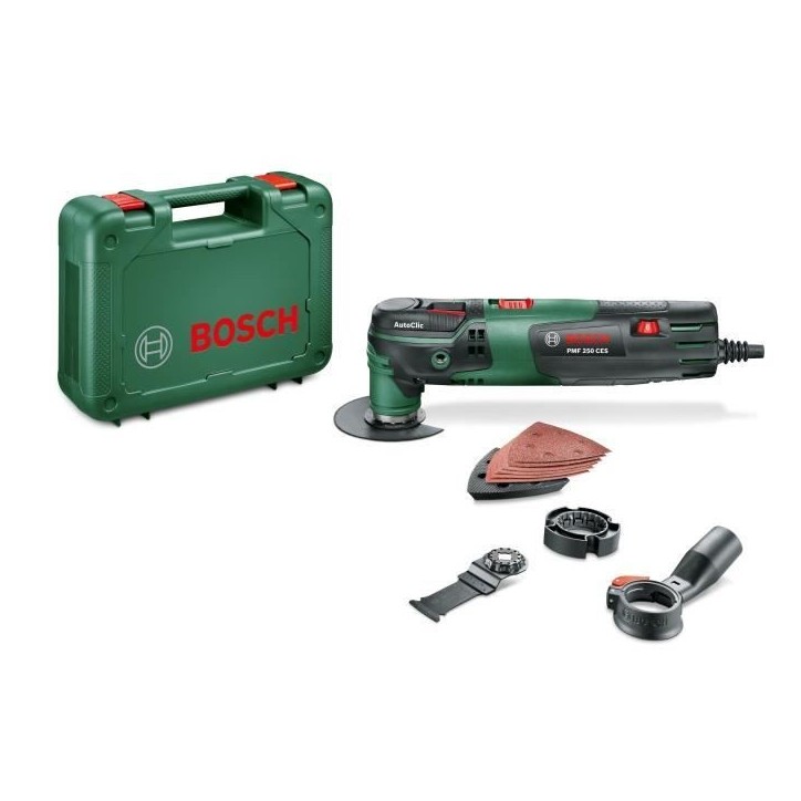 Outil multifonctions Bosch - PMF 250 CES - filaire 250W - Fonction Autoclic (changement accessoire sans outil) + accessoires et
