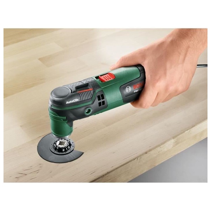 Outil multifonctions Bosch - PMF 250 CES - filaire 250W - Fonction Autoclic (changement accessoire sans outil) + accessoires et