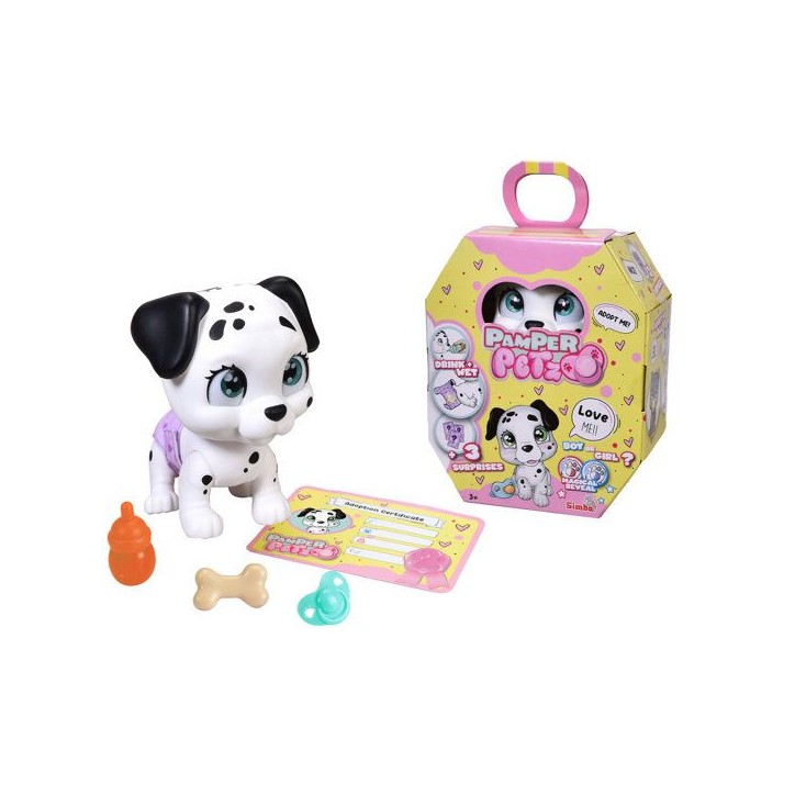 Smoby - Pamper Petz - Dalmatien a adopter - 4 accessoires - Articulé - Bois et fais pipi - Certificat d'adoption - Des 3 ans Smoby - Pamper Petz - Dalmatien a adopter - 4 accessoires - Articulé - Bois et fais pipi - Certificat d'adoption - Des 3 ans