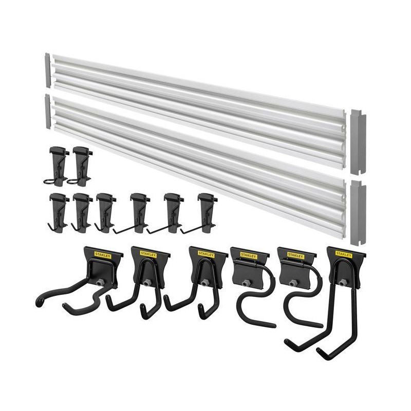 Ensemble de rangement - STANLEY - STST-22000-1 - 2 rails 120 cm - 18 a