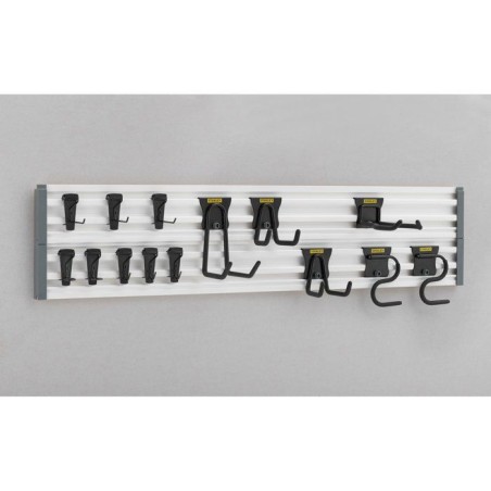 Ensemble de rangement - STANLEY - STST-22000-1 - 2 rails 120 cm - 18 accessoires - Gris