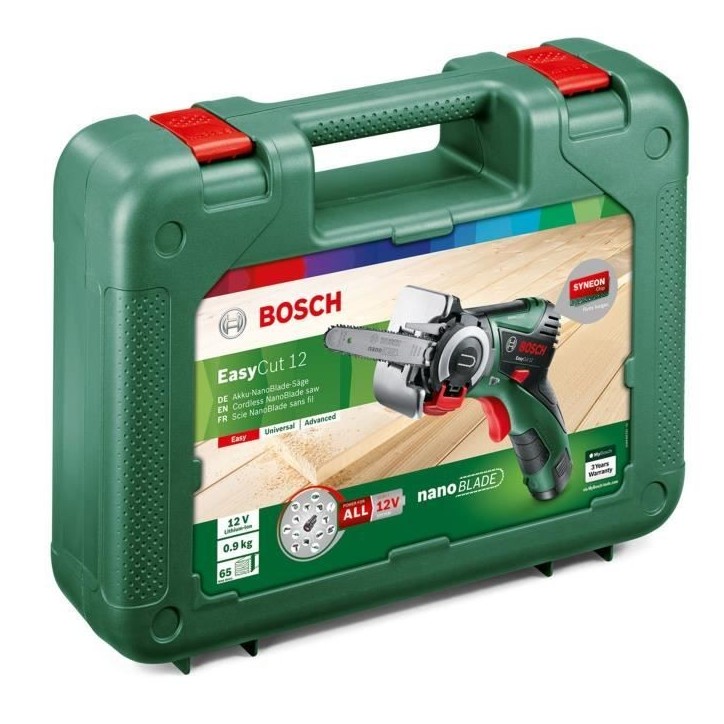 Scie coupe droite sans-fil Bosch - Easycut 12 - Lame NanoBlade bois - Batterie 12V-2,5Ah