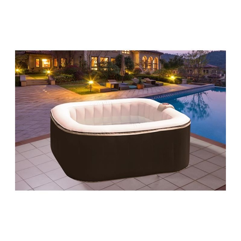 Spa gonflable SUNSPA - AC01-LED - 157 x 67 cm - 4 places - Carré (Liv