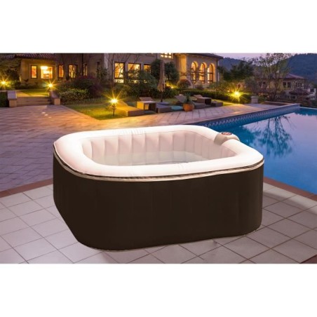 Spa gonflable SUNSPA - AC01-LED - 157 x 67 cm - 4 places - Carré (Liv