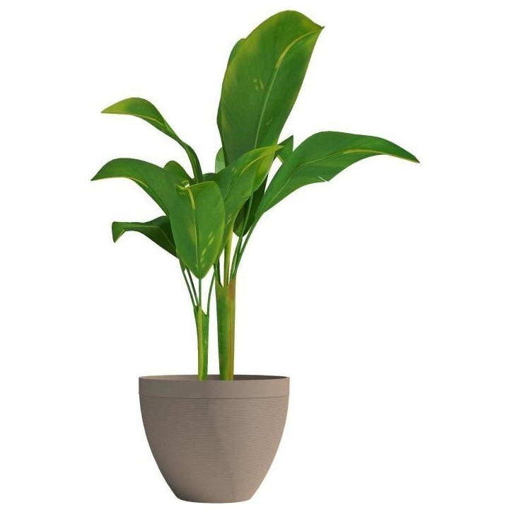 Pot de fleurs - GARDEN ID - Green Care Impact Taupe - 30 x 26 cm - Garanti 10ans - 100% recyclé - Résistant UV/gel