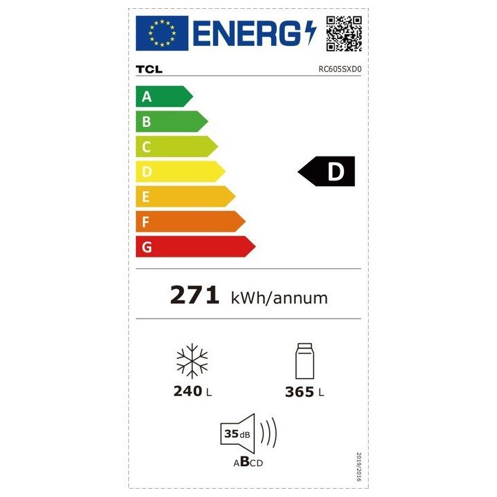 Réfrigérateur américain - TCL - RC605SXD0 - Multi-portes - Enchâssable - 605 L - Gris inox Réfrigérateur américain - TCL - RC605SXD0 - Multi-portes - Enchâssable - 605 L - Gris inox