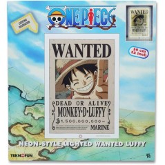 Lampe LED - TEKNOFUN - Néon mural Luffy Wanted One Piece 30 cm