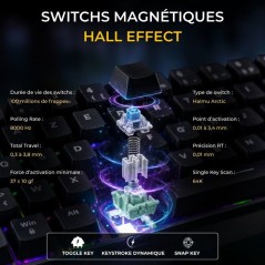 Clavier gamer - Magnétique - THE G-LAB - Keyz Titanium HE - AZERTY Co