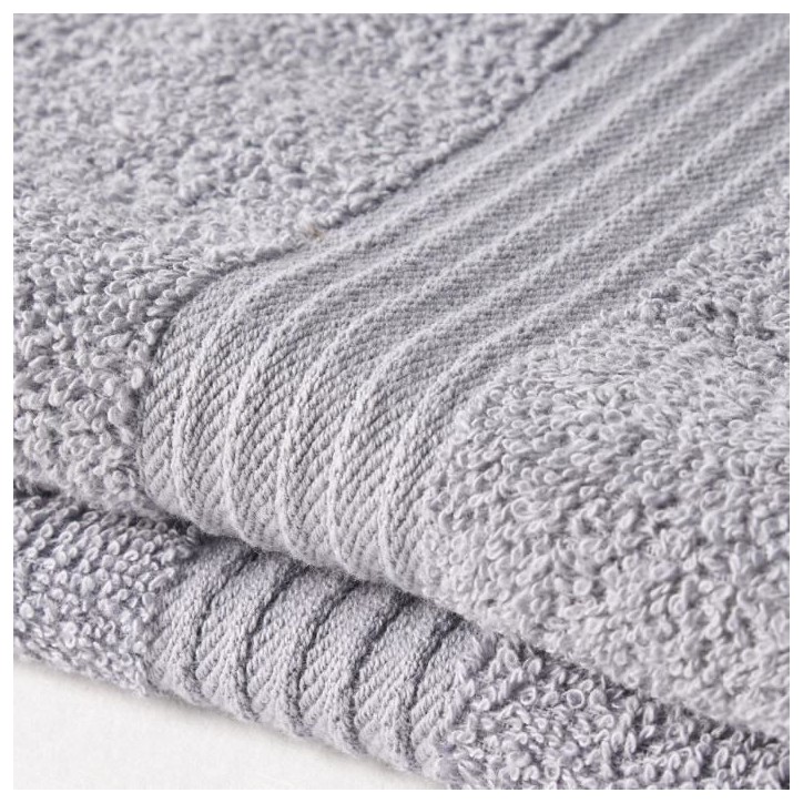 TODAY Essential - Lot de 2 serviettes de toilette 50x90 cm 100% Coton coloris acier