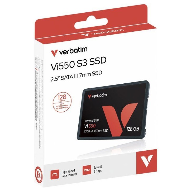 SSD interne - VERBATIM - VI550 S3 - SATA III - 128 Go - 2,5 SSD interne - VERBATIM - VI550 S3 - SATA III - 128 Go - 2,5