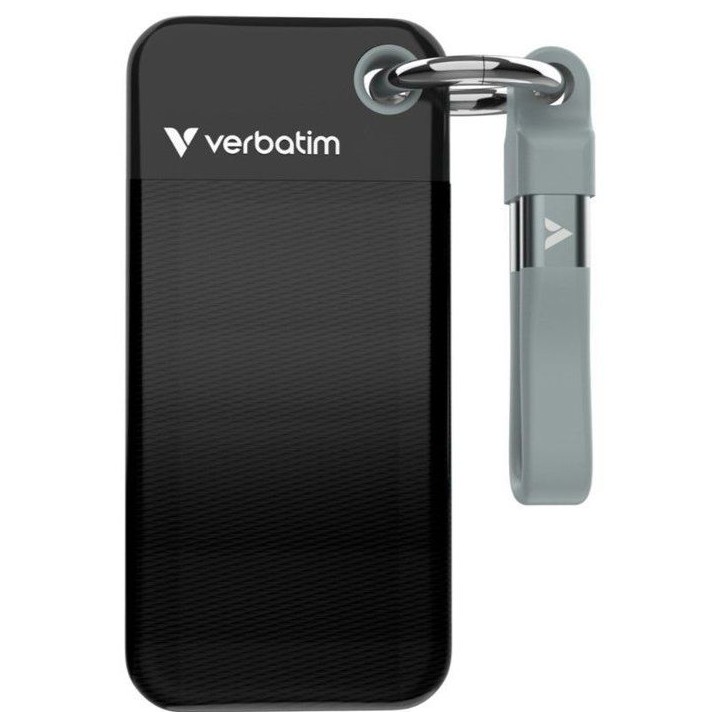 Disque SSD externe - VERBATIM - Pocket - 1 To - Noir / Gris Disque SSD externe - VERBATIM - Pocket - 1 To - Noir / Gris