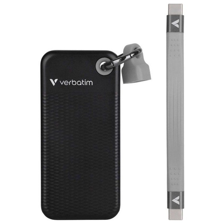 Disque SSD externe - VERBATIM - Pocket - 1 To - Noir / Gris Disque SSD externe - VERBATIM - Pocket - 1 To - Noir / Gris