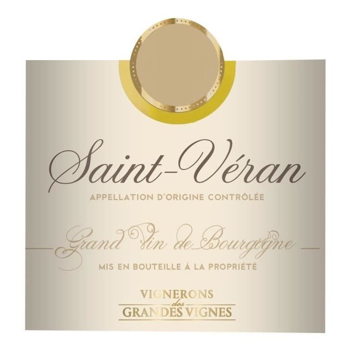 Vignerons des Grandes Vignes Saint-Véran 2023 - Vin blanc de Bourgogne