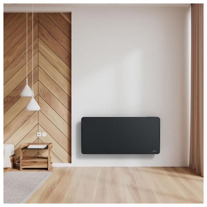 Radiateur fixe a inertie céramique - 2000 W - WARMTECH - WTZEUS20-N - Horizontal - Noir