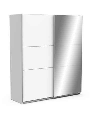 Armoire GHOST - Décor blanc mat - 2 Portes coulissantes + miroir - L.178,1 x P.59,9 x H.203 cm - DEMEYERE