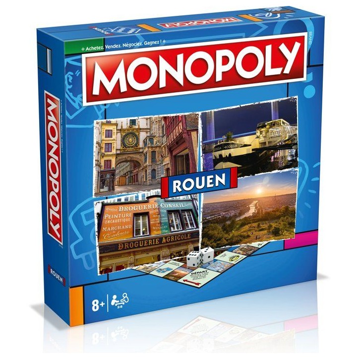 Jeu de société - WINNING MOVES - Monopoly Rouen - 2 joueurs ou plus - 60 min - Intérieur Jeu de société - WINNING MOVES - Monopoly Rouen - 2 joueurs ou plus - 60 min - Intérieur