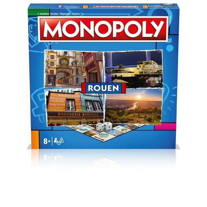 Jeu de société - WINNING MOVES - Monopoly Rouen - 2 joueurs ou plus - 60 min - Intérieur Jeu de société - WINNING MOVES - Monopoly Rouen - 2 joueurs ou plus - 60 min - Intérieur