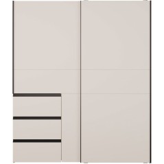 Armoire - 2 portes coulissantes 3 tiroirs - Décor Sable - L170 x P61