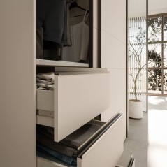 Armoire - 2 portes coulissantes 3 tiroirs - Décor Sable - L170 x P61