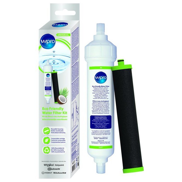 Cartouche filtre eau - WPRO - EFK001 - Réutilisable - Éco-responsable - Haute filtration