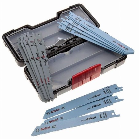 Lames de scie sauteuse - BOSCH - Wood and Metal Basic - Set de 15 pieces - Modeles S 918 AF, S 918 BF, S 617 K