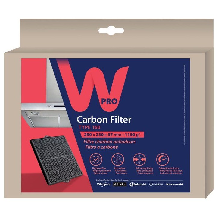 Filtre charbon hotte - WPRO - CHF007/2 - Anti-odeurs - Haute performance - Indicateur saturation Filtre charbon hotte - WPRO - CHF007/2 - Anti-odeurs - Haute performance - Indicateur saturation