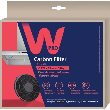 Filtre charbon hotte - WPRO - FAC269/1 - Anti-odeurs - Hygiene plus - Type 26