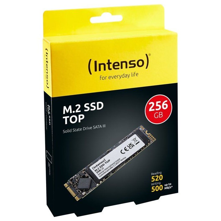 INTENSO - Top - SSD Interne - 256 Go - M.2 SATA III 6 Gb/s - Vitesse de lecture jusqu'a 520 Mo/s INTENSO - Top - SSD Interne - 256 Go - M.2 SATA III 6 Gb/s - Vitesse de lecture jusqu'a 520 Mo/s
