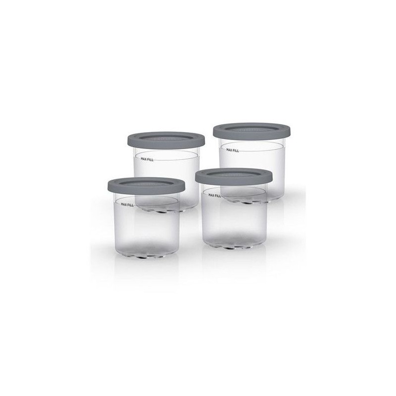 Lot de 4 Pots avec Couvercle pour machine a glaces NINJA – Compatibl
