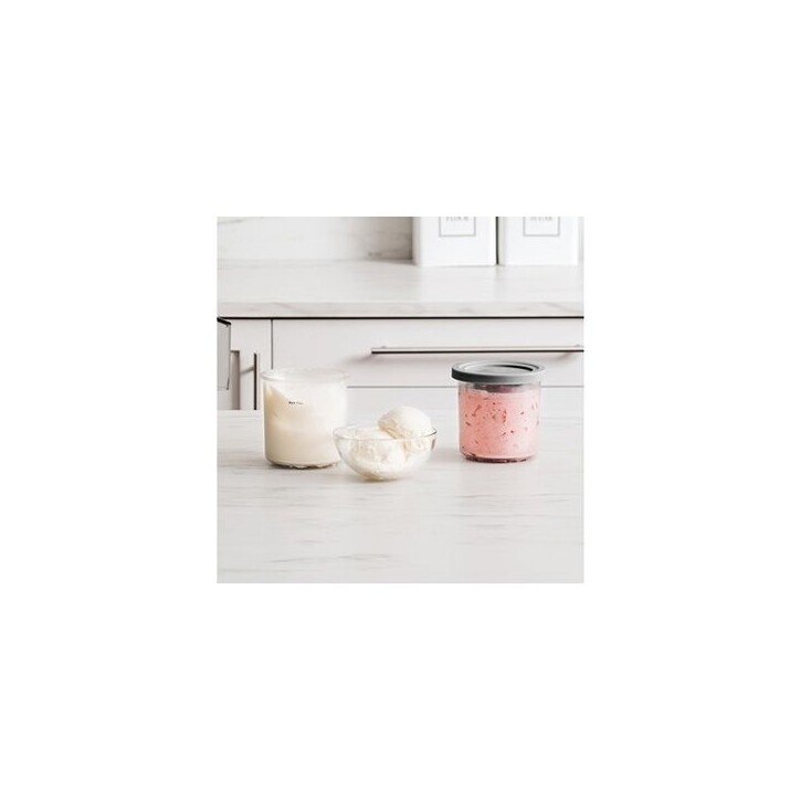 Lot de 4 Pots avec Couvercle pour machine a glaces NINJA – Compatible CREAMi NC302EU/NC300EU - Sans BPA - Lavable lave-vaissel