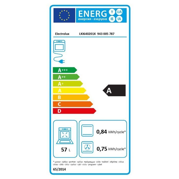 Four encastrable - Catalyse - ELECTROLUX - LOH3C00BK - Noir - Métal - 598x594x567 mm Four encastrable - Catalyse - ELECTROLUX - LOH3C00BK - Noir - Métal - 598x594x567 mm