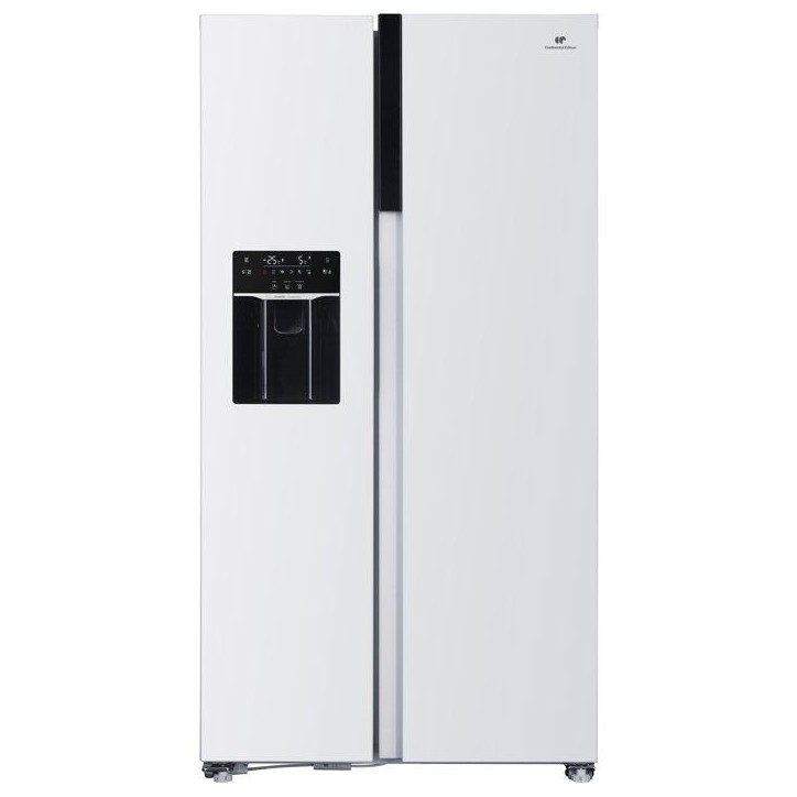 Réfrigérateur américain - CONTINENTAL EDISON - CERANF577NFWD - 577 L - Distributeur - Classe D - 91 x 73 x 177 cm - Blanc