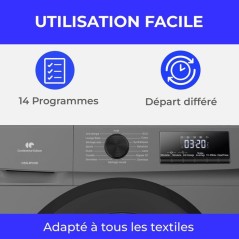 Seche-linge pompe a chaleur CONTINENTAL EDISON CESL9PCSD - 9 kg - L60c