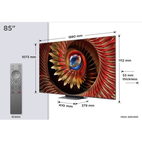 TCL 85C89K - TV QD-MiniLED 85 (215 cm) - 4K UHD 3840x2160 - 144 Hz - 5000 Nits - Google TV - 4xHDMI 2.1 - Son Bang & Olufsen